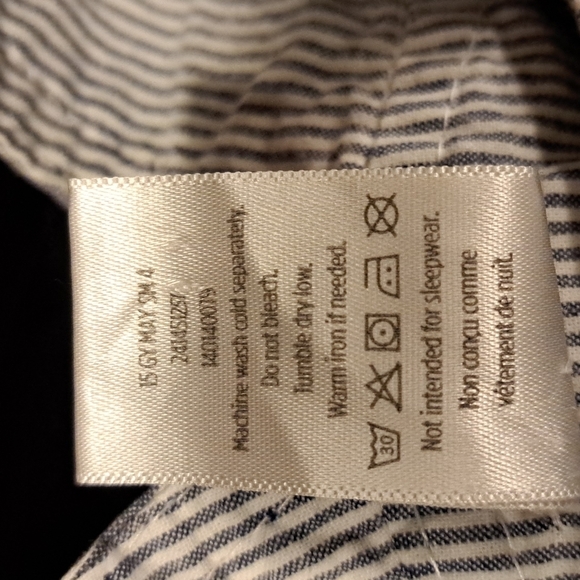 Gymboree boys 0-3 months shortall and bucket hat blue & white striped - Picture 7 of 8